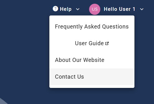 Where to find Contact Us Form